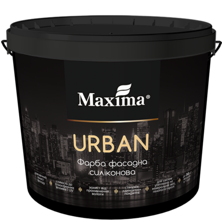 Фарба фасадна силіконова «Urban», біла матова, ТМ «Maxima», 7 кг